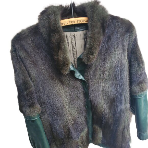 Vintage Retro Mink Fur & Leather Jacket / Waistcoat – Removable Sleeves - Picture 3 of 16